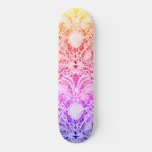 Heldere warme ombre kleuren en kant persoonlijk skateboard (Voorkant)
