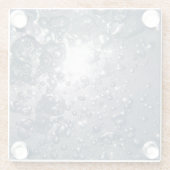Heldere waterbellen glazen onderzetter (Achterkant)