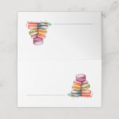 Heldere waterkleurige macarons naam plaats kaart plaatskaartje (Buitenkant ongevouwen)