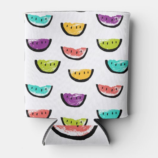 Heldere watermeloenen: kleurrijk naadloos patroon. blikjeskoeler (Voorkant)