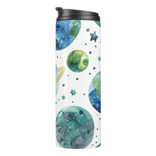 HELDERE WATERVERF AARDE DAG PLANETEN THERMOSBEKER (Geroteerd rechts)