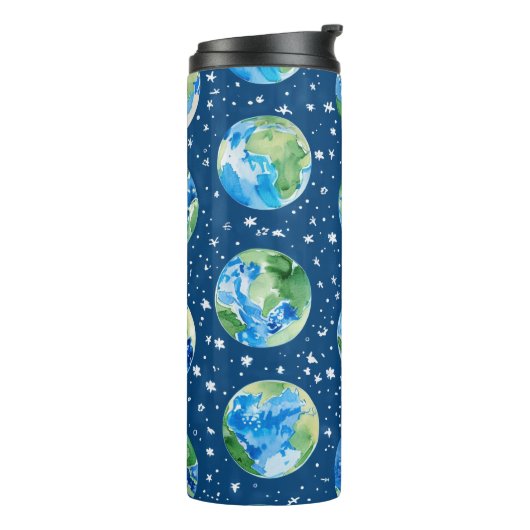HELDERE WATERVERF AARDE DAG PLANETEN THERMOSBEKER (Gedraaid links)