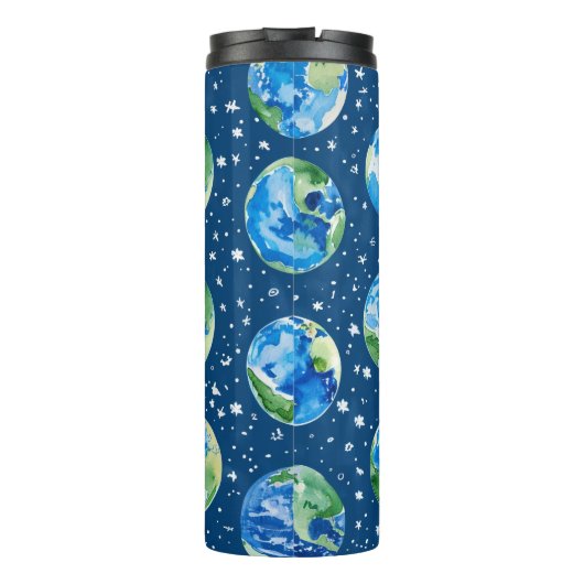 HELDERE WATERVERF AARDE DAG PLANETEN THERMOSBEKER (Achterkant)