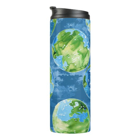 HELDERE WATERVERF AARDE DAG PLANETEN THERMOSBEKER (Geroteerd rechts)