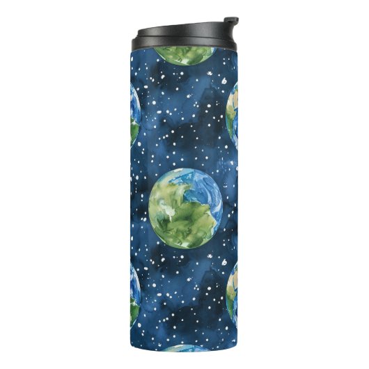 HELDERE WATERVERF AARDE DAG PLANETEN THERMOSBEKER (Gedraaid links)