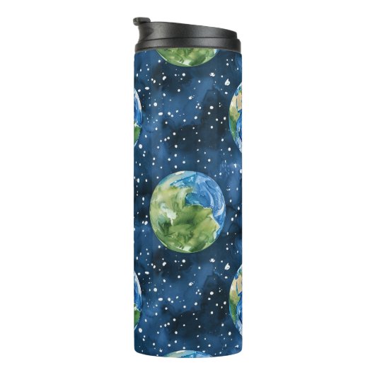 HELDERE WATERVERF AARDE DAG PLANETEN THERMOSBEKER (Geroteerd rechts)