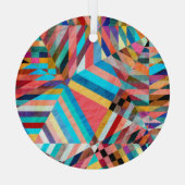 Heldere Waterverf: Abstracte Fantasy Achtergrond Glas Ornament (Achterkant)