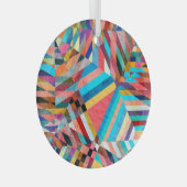 Heldere Waterverf: Abstracte Fantasy Achtergrond Glas Ornament (Voorkant Rechts)