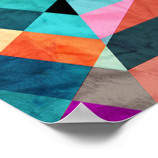 Heldere Waterverf: Abstracte Fantasy Achtergrond Poster (Hoek)