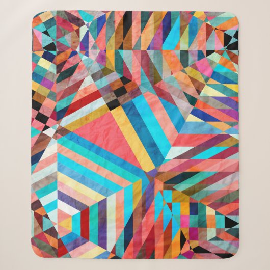 Heldere Waterverf: Abstracte Fantasy Achtergrond Sherpa Deken (Voorkant)
