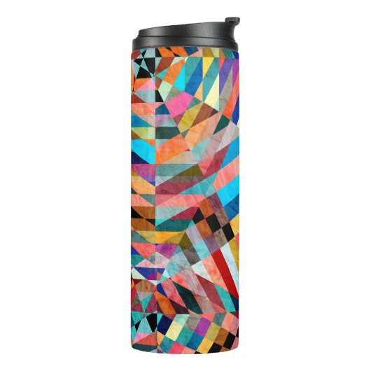 Heldere Waterverf: Abstracte Fantasy Achtergrond Thermosbeker (Gedraaid links)