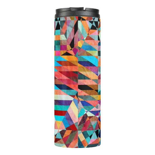 Heldere Waterverf: Abstracte Fantasy Achtergrond Thermosbeker (Achterkant)