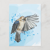 Heldere waterverf blauwe jay briefkaart (Voorkant)