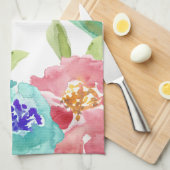 Heldere Waterverf bloemen Theedoek (Quarter Fold)