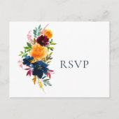 Heldere Waterverf Bloemenbruiloft RSVP Uitnodiging Briefkaart (Voorkant)