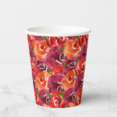 Heldere waterverf bloemencollage papieren bekers (Voorkant)