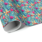 Heldere Waterverf: bloemnaadloos ontwerp. Cadeaupapier (Rol Hoek)