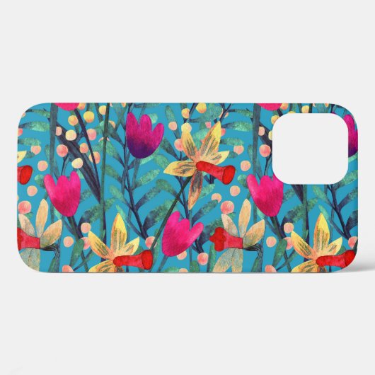 Heldere Waterverf: bloemnaadloos ontwerp. Case-Mate iPhone Case (Achterkant (horizontaal))