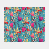Heldere Waterverf: bloemnaadloos ontwerp. Fleece Deken (Voorkant (Horizontaal))
