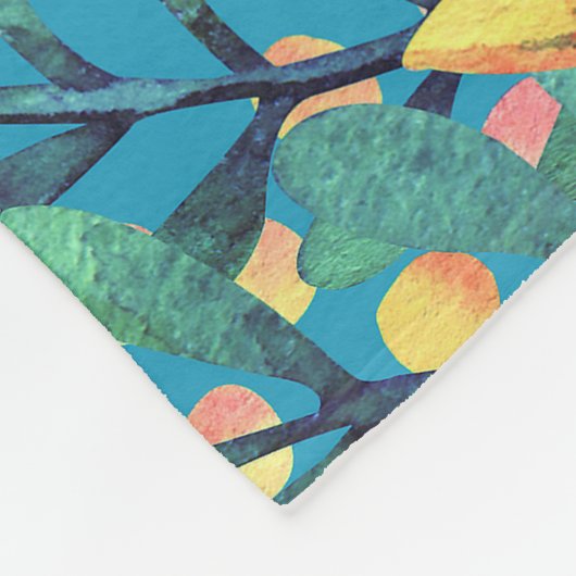 Heldere Waterverf: bloemnaadloos ontwerp. Fleece Deken (Hoek)