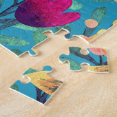 Heldere Waterverf: bloemnaadloos ontwerp. Legpuzzel (Zijkant)