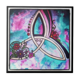 Heldere waterverf Celtic triquetra Tegeltje
