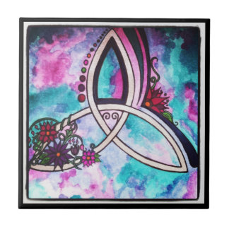 Heldere waterverf Celtic triquetra Tegeltje