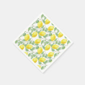 Heldere Waterverf Citroenen Citrus groen Zomer Servet (Hoek)