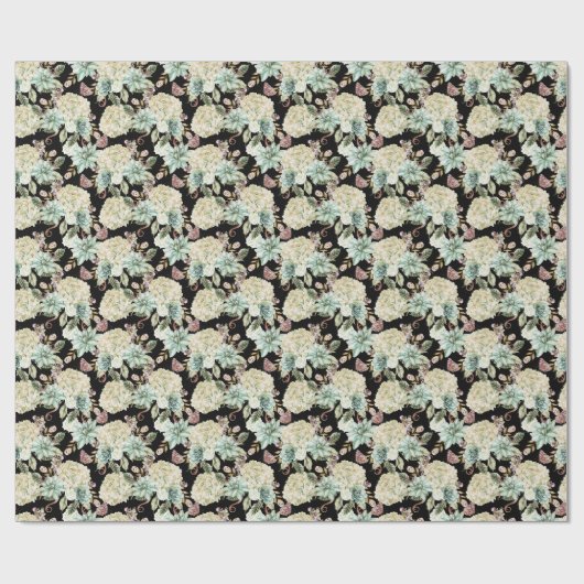 Heldere Waterverf: Hydrangea Roos Pattern. Cadeaupapier (Vlak)