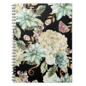 Heldere Waterverf: Hydrangea Roos Pattern. Notitieboek (Voorkant)