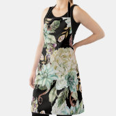 Heldere Waterverf: Hydrangea Roos Pattern. Schort (Insitu)