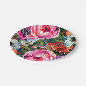 Heldere Waterverf moderne bloemen Papieren Bordje (Gekanteld)