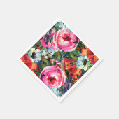 Heldere Waterverf  moderne bloemen Servet (Hoek)