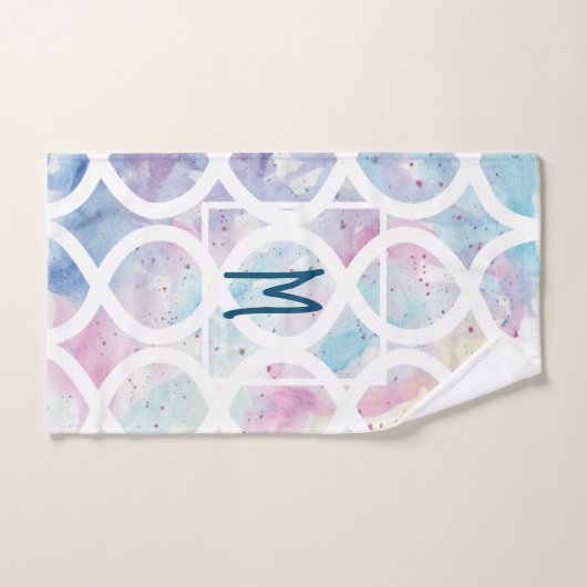 Heldere waterverf monogram handdoekset bad handdoek (Handdoek)