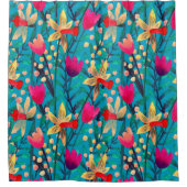 Heldere waterverf naadloos patroon met prachtige  douchegordijn (Voorkant)