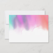 Heldere Waterverf Neon Rainbow Wedding RSVP Kaartje (Achterkant)
