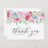 Heldere Waterverf Pastel Floral Garland Hartelijk  Briefkaart (Voorkant / Achterkant)