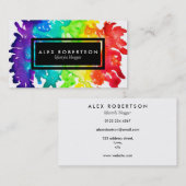 Heldere waterverf regenboogspleet visitekaartje (Voorkant / Achterkant)