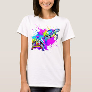 Heldere Waterverf schildpadden T-shirt