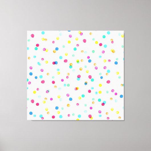 Heldere Waterverf Stippen: naadloos patroon. Canvas Afdruk (Voorkant)