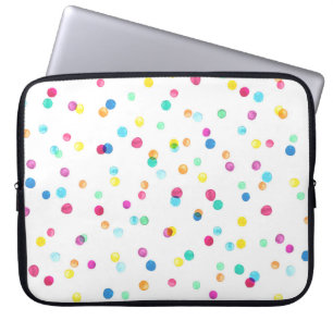 Heldere Waterverf Stippen: naadloos patroon. Laptop Sleeve