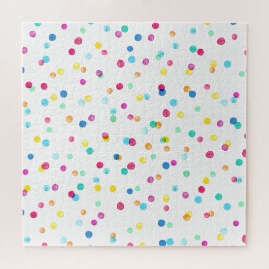 Heldere Waterverf Stippen: naadloos patroon. Legpuzzel (Horizontaal)