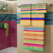 Heldere waterverf strepen bad handdoek