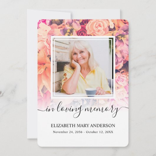 Heldere Waterverf Sympathie Uitvaartgebed Kaart (Voorkant)