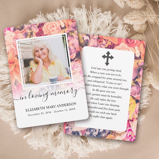 Heldere Waterverf Sympathie Uitvaartgebed Kaart