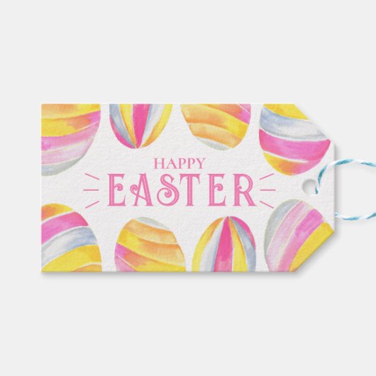 Heldere Waterverf voor paaseieren Cadeaulabel (Voorkant (Horizontaal))
