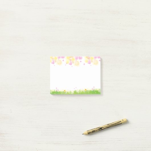 Heldere Waterverf Wild Spring Flowers Post-it® Notes (Op bureau)