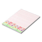 Heldere Waterverf Wildbloemen Rood gelijnd Notitieblok (Linkerzijde)