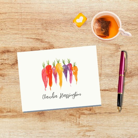 Heldere Waterverf Wortelen Hand-getrokken Botanisc Notitiekaartje