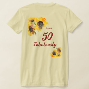 Heldere Waterverf Zonnebloem Fabulous 50 T-shirt